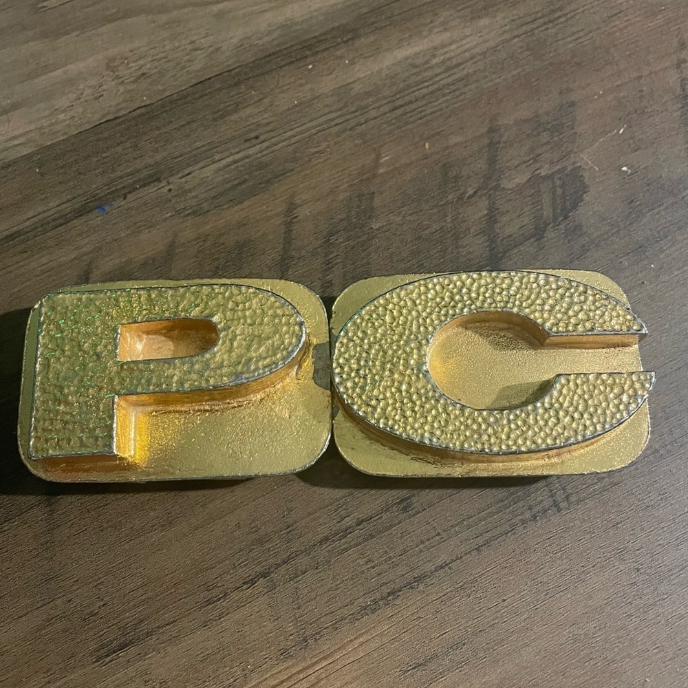 Vintage Mimi Di N 1972 P&C Letter Hook Belt Buckles